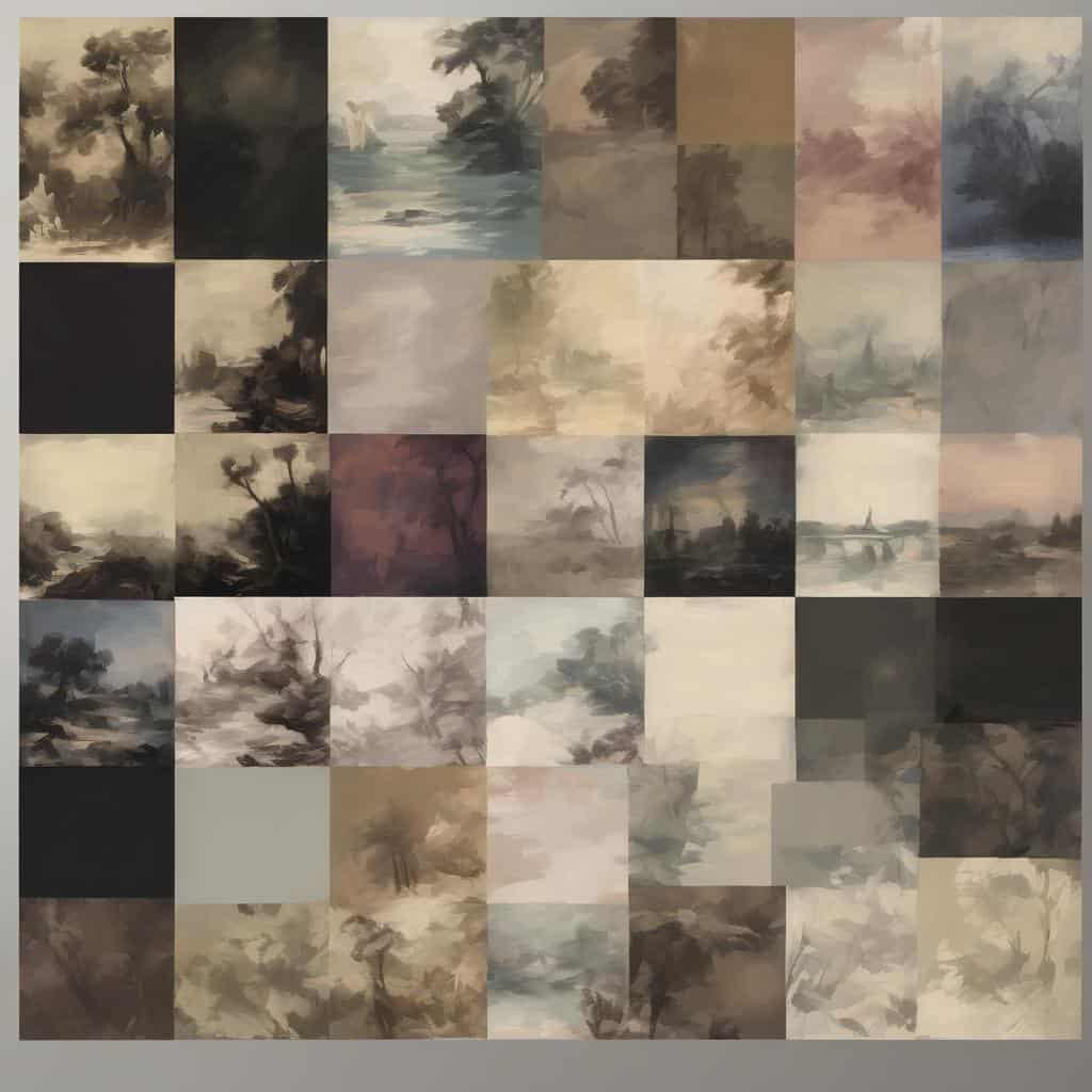 Οπτικό απόκτημα αφηρημένων και τοπικών έργων τέχνης στη σύγχρονη εποχή.