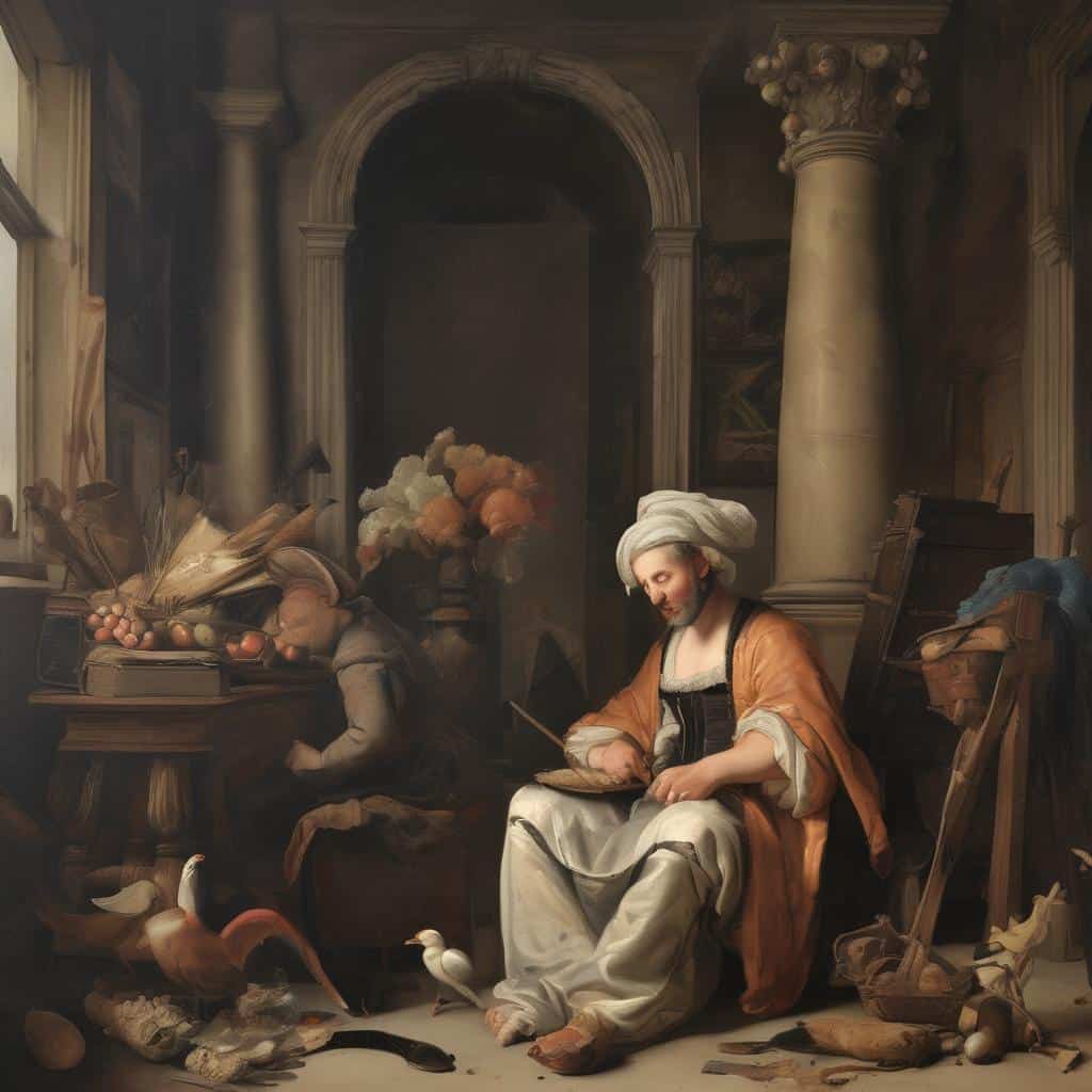 Ρεύματα σύγχρονης τέχνης, κλασική ζωγραφική, ιστορικό έργο, αναπαράσταση περασμένης εποχής, καλλιτεχνική δημιουργία, εξέλιξη τέχνης, τέχνη και ιστορία, ποικιλομορφία καλλιτεχνικών ρευμάτων.