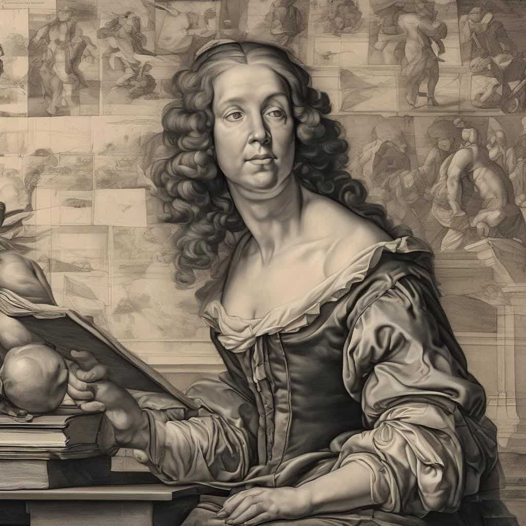 Πορτρέτο γυναίκας με μούσια από ψηφιδωτό, σύγχρονη τέχνη και αναδυόμενα στυλ, εμπνευσμένο από την εξέλιξη της σύγχρονης τέχνης.